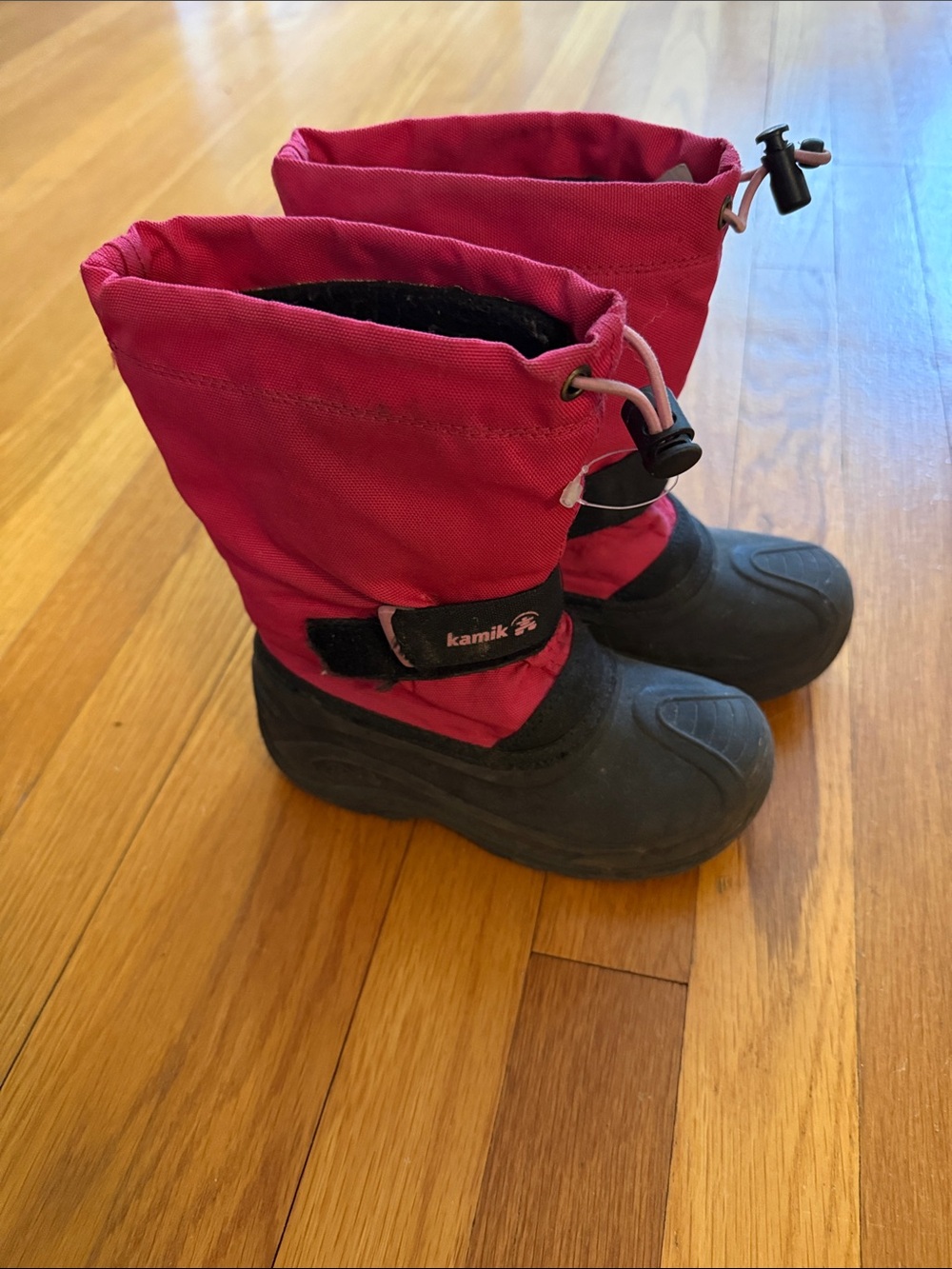 Kamik Kids Hot Pink and Black Waterproof Snow Boots Size 11